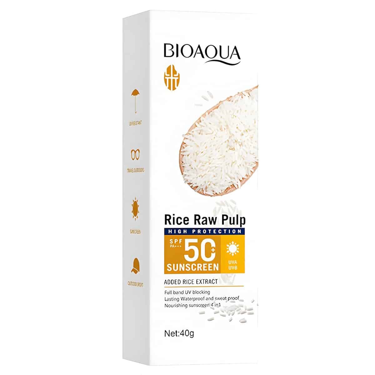 BIOAQUA Rice Raw Pulp Sunscreen SPF 50 + PA+++ UVA UVB 40g BIOAQUA Rice Raw Pulp Sunscreen SPF 50 + PA+++ UVA UVB 40g