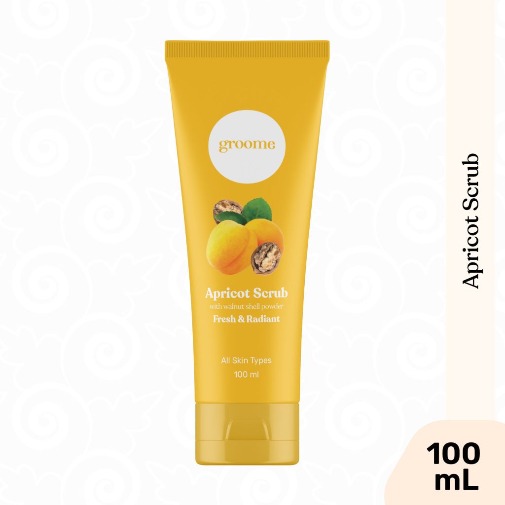 Groome Apricot Scrub – with Walnut Shell Powder