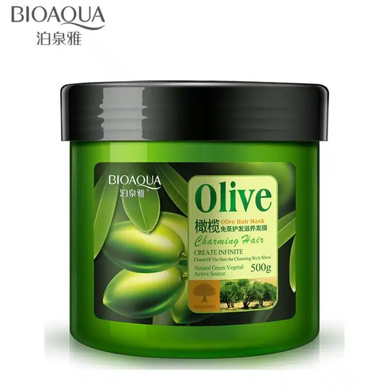 72530ff4de7784ee01f86e943b5c054e.webp BIOAQUA Olive Hair Mask 500gm - Image 1