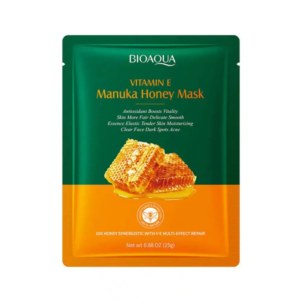 Bioaqua-Vitamin-E-Honey-Sheet-Mask.webp Bioaqua Vitamin E Honey Sheet Mask – 25ml - Image 1