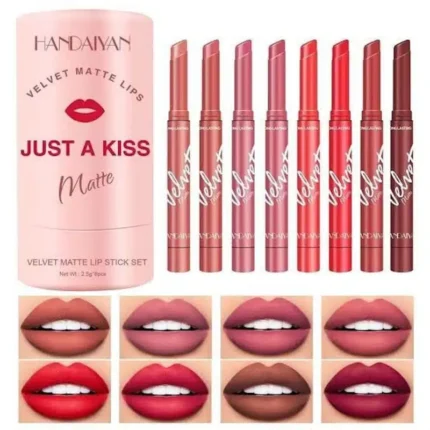 Handaiyan Velvet Matte Lipstick Set Just a Kiss 8 Pcs Set Shades